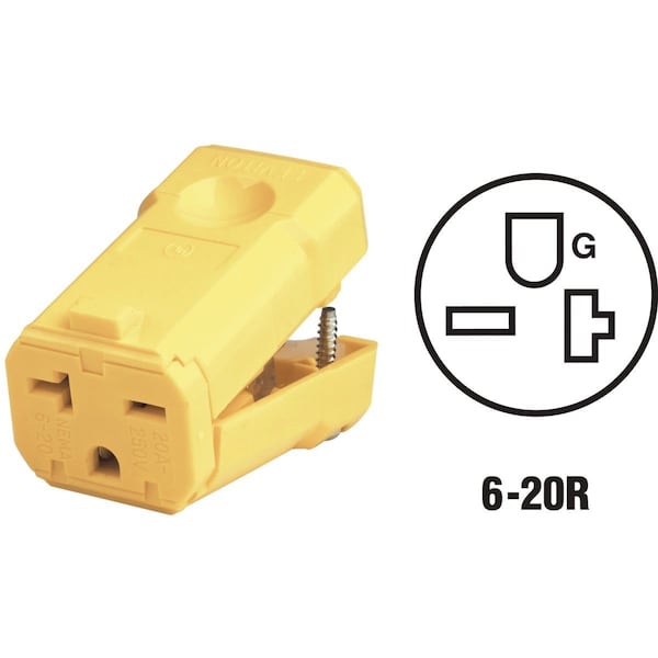 20A 250V 3-Wire 2-Pole Python Cord Connector